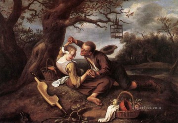 the painter jan asselyn Painting - Merry Couple Dutch genre painter Jan Steen